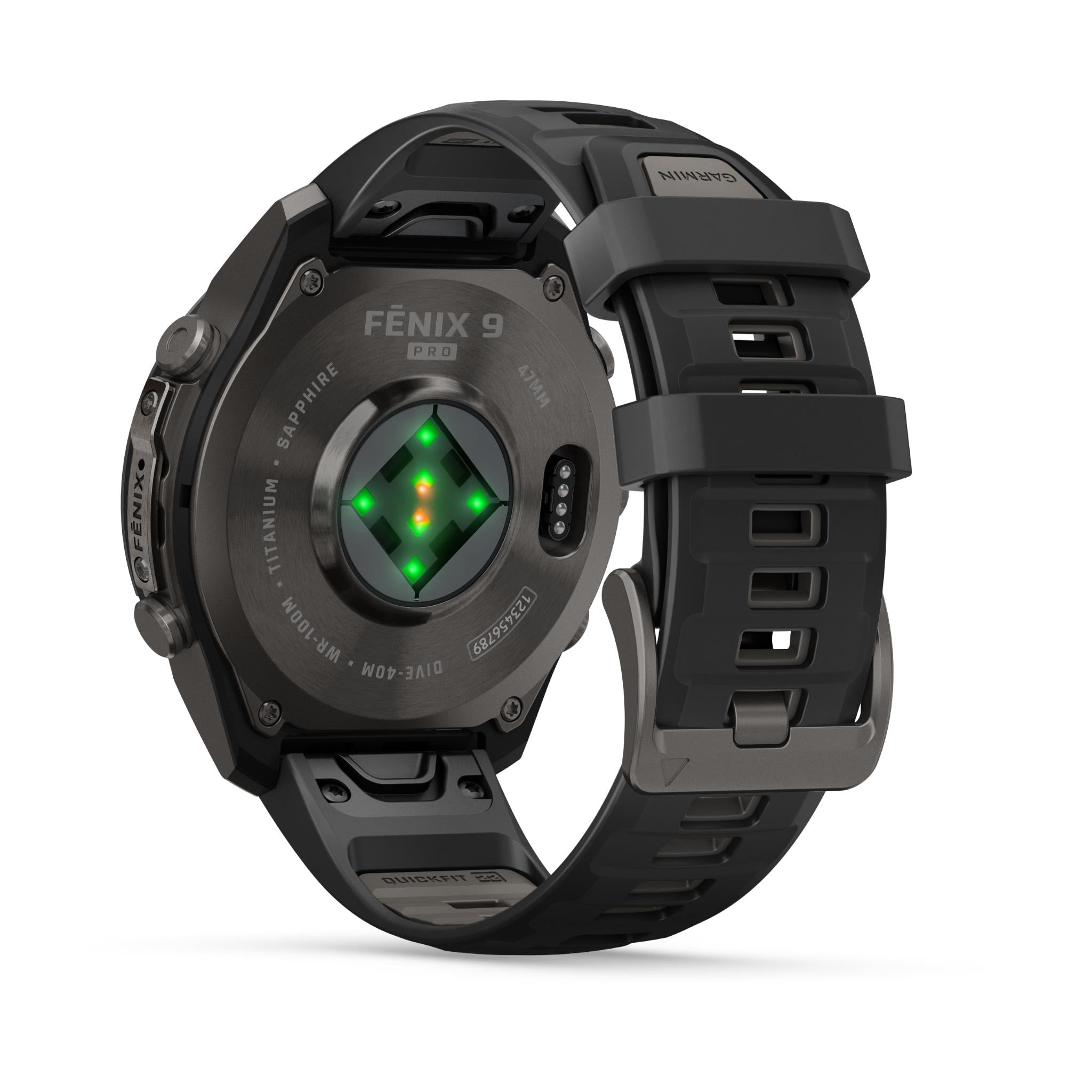 Garmin fenix 9 Pro 47mm smartwatch, Carbon Grey Titanium with Black/Pebble Grey Silicone band, image 8 - Smart Watches at Tech Supply Shed NZ