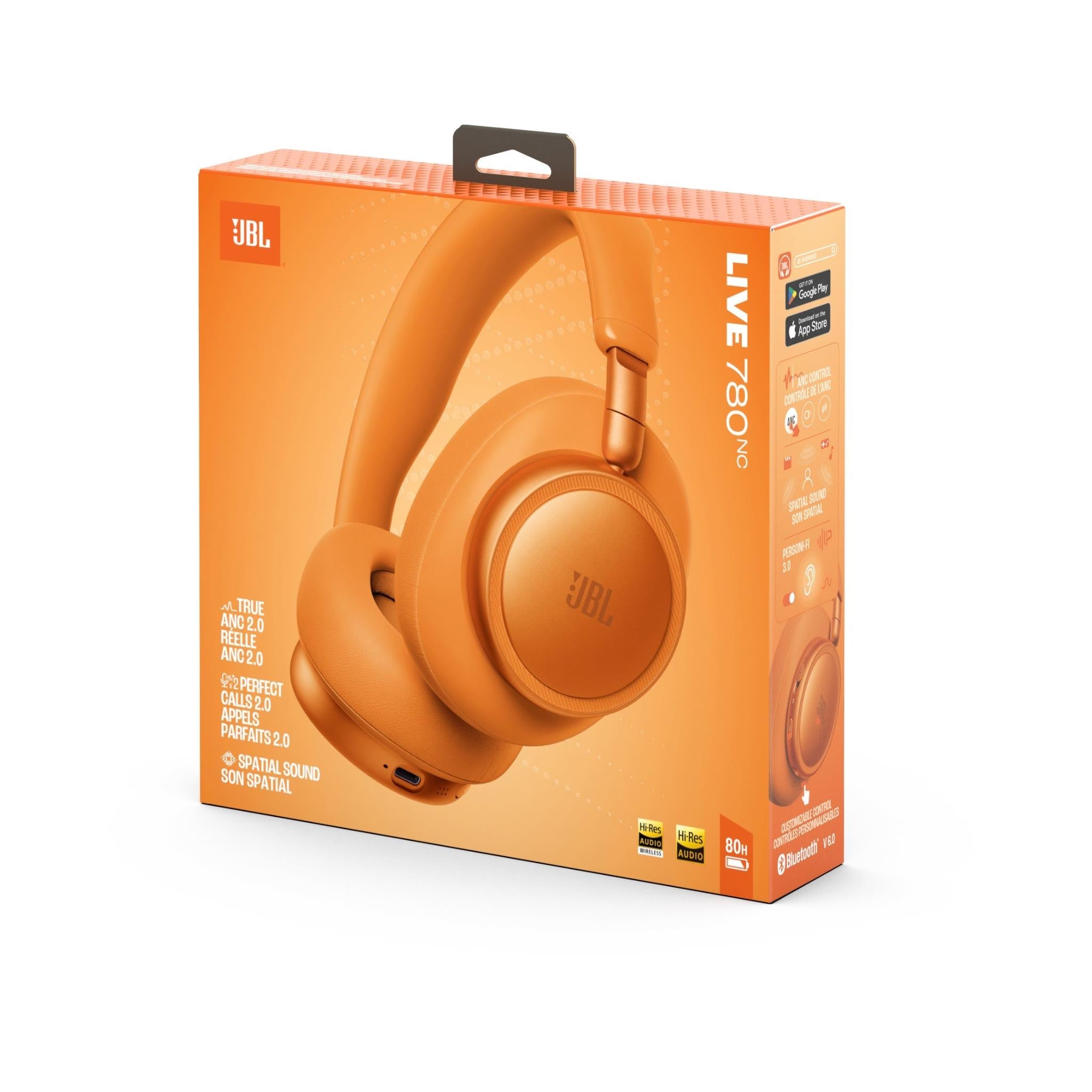 JBL Live 780NC over-ear headphones in Orange, image 9 - Over-Ear Headphones at Tech Supply Shed NZ