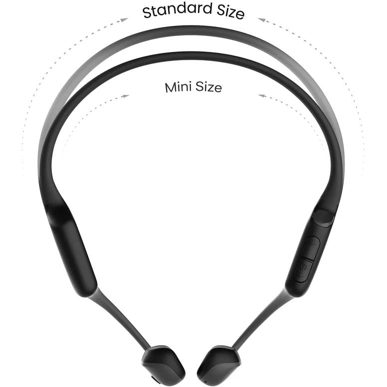 Mini size black open-ear headphone headband with two ear tips