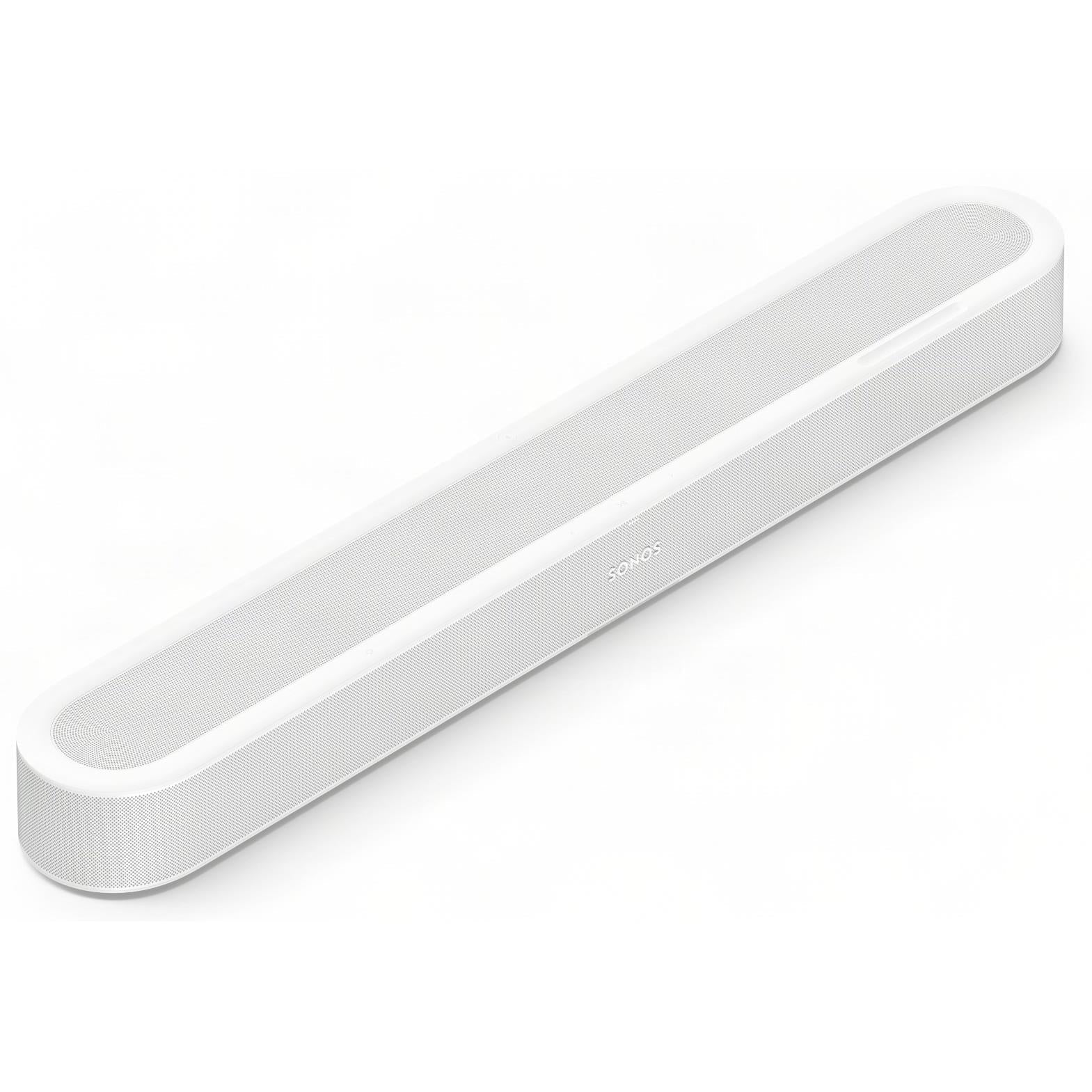White Sonos Beam Ultra soundbar with slim rectangular front grille