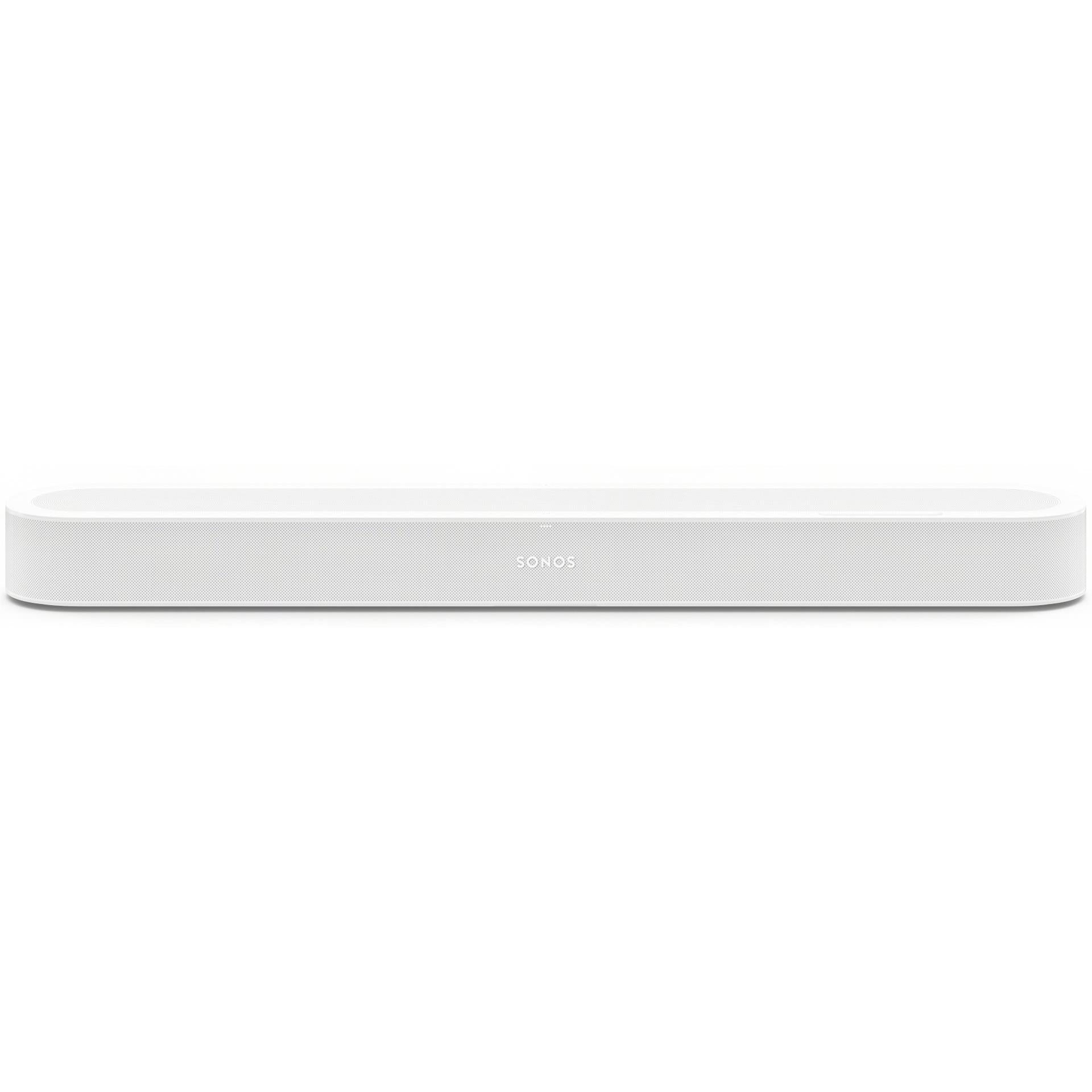 White Sonos Beam Ultra soundbar, front top view with subtle center logo