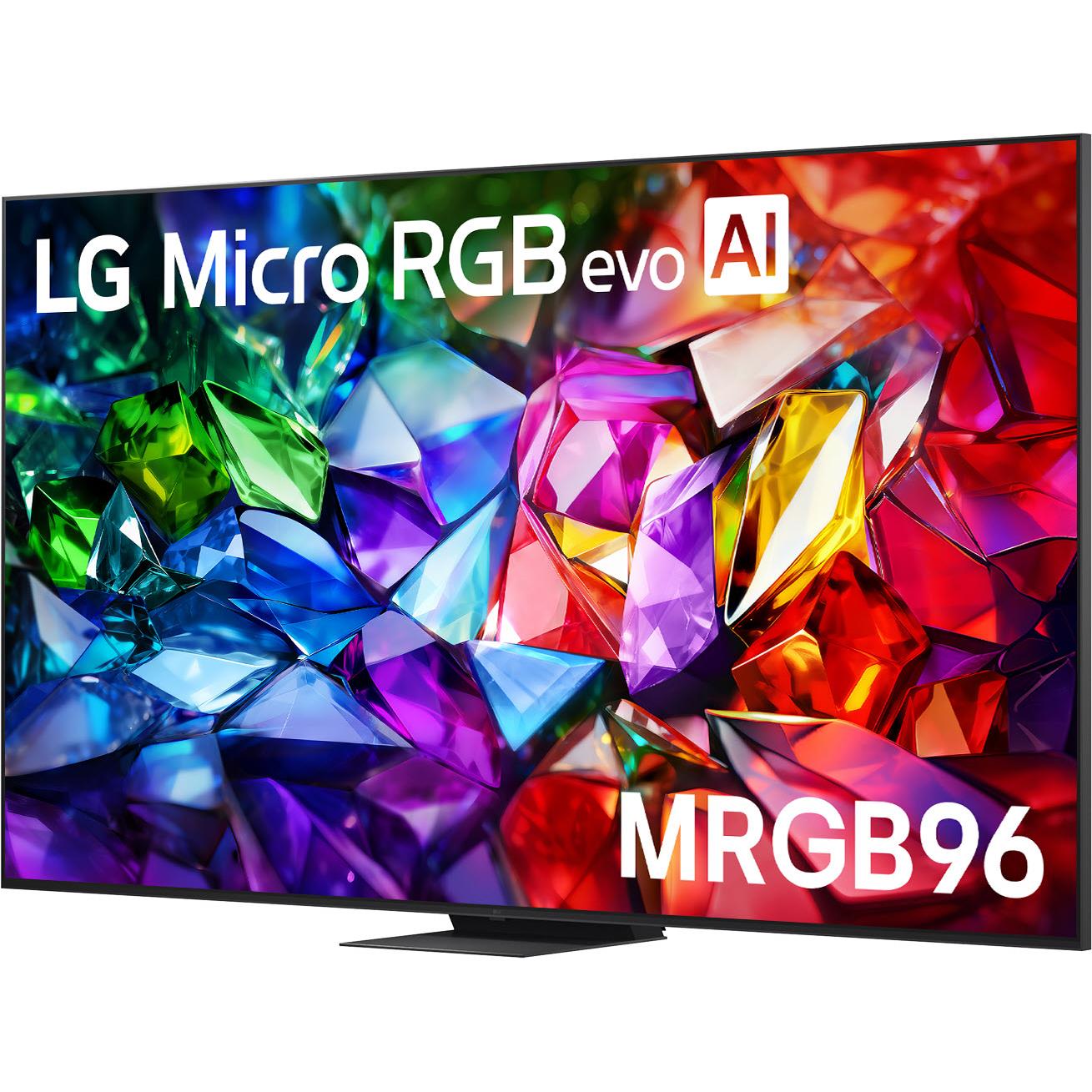 LG 100-inch Micro RGB evo AI smart TV front view showing MRGB96