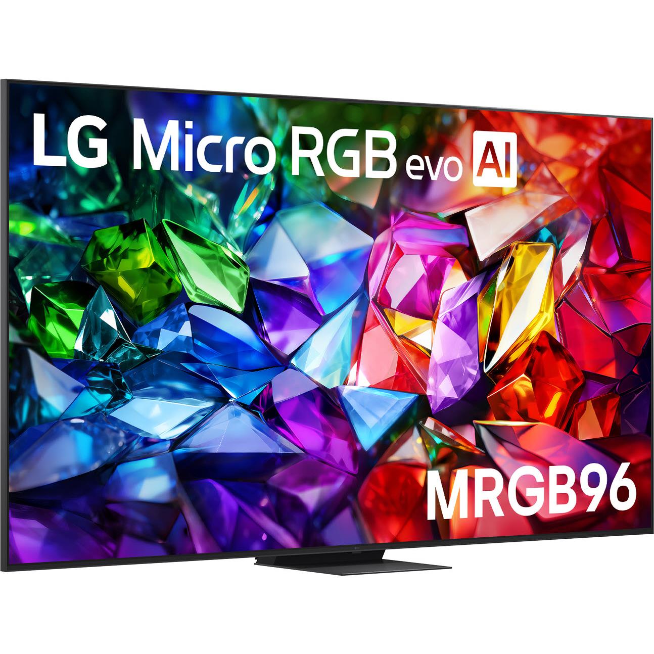LG 100-inch Micro RGB evo AI smart TV with close front display and MRGB96