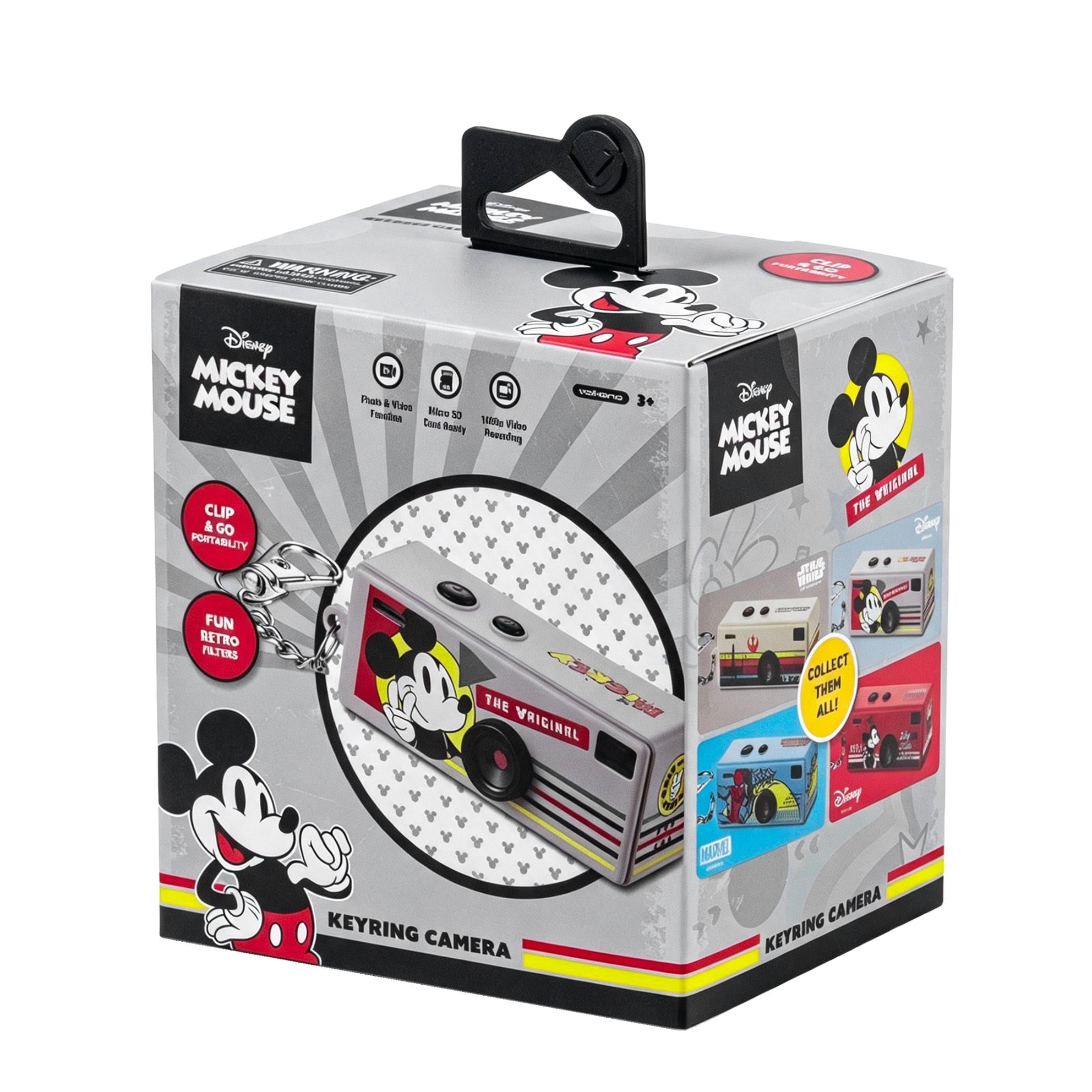 Keyring camera boxed set with Mickey Mouse graphics and side camera preview