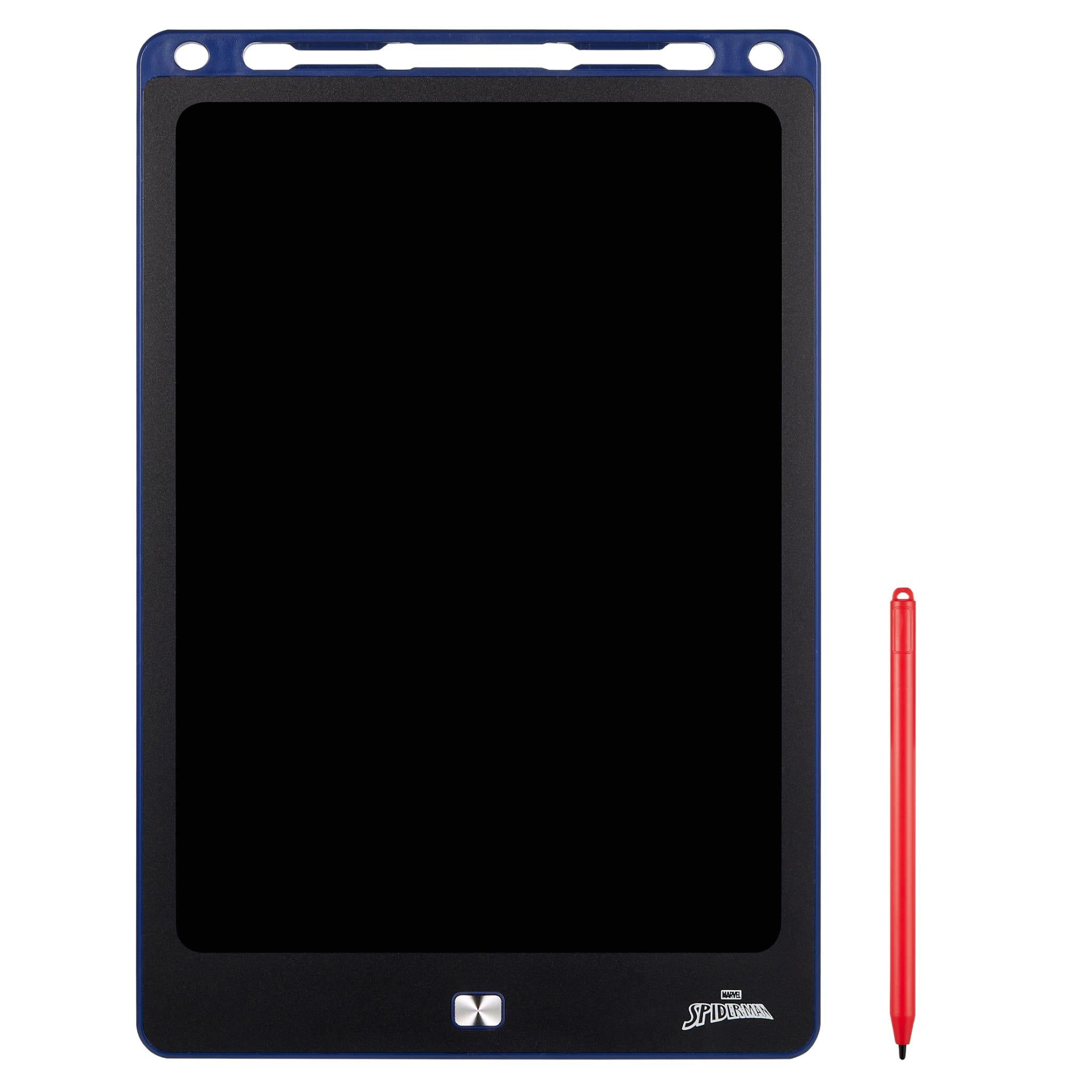 Volkano Spider-Man 13-inch LCD writing pad with blank screen and red stylus
