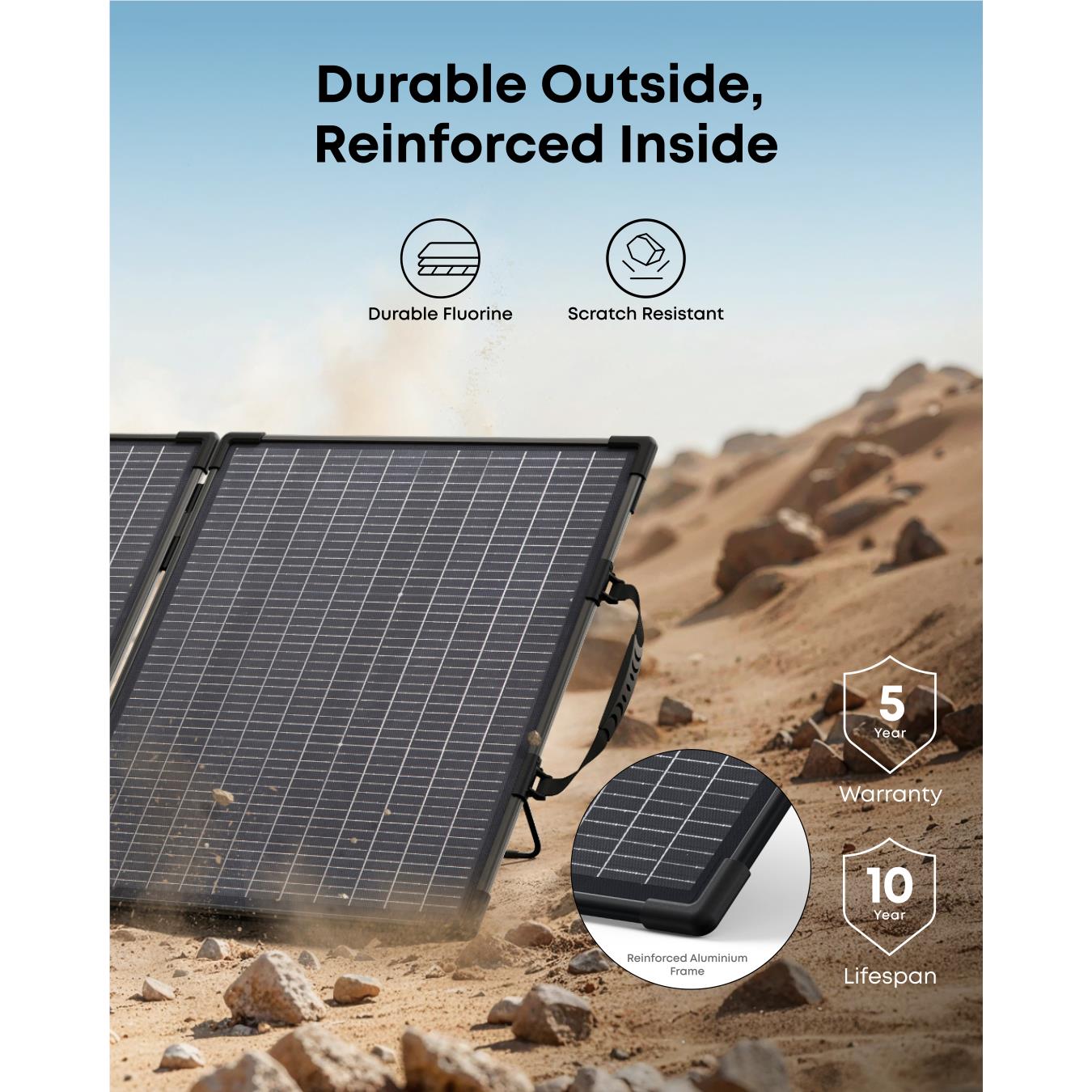 Anker SOLIX 100W bifacial foldable portable solar panel in black, image 11 - Solar Power at Tech Supply Shed NZ