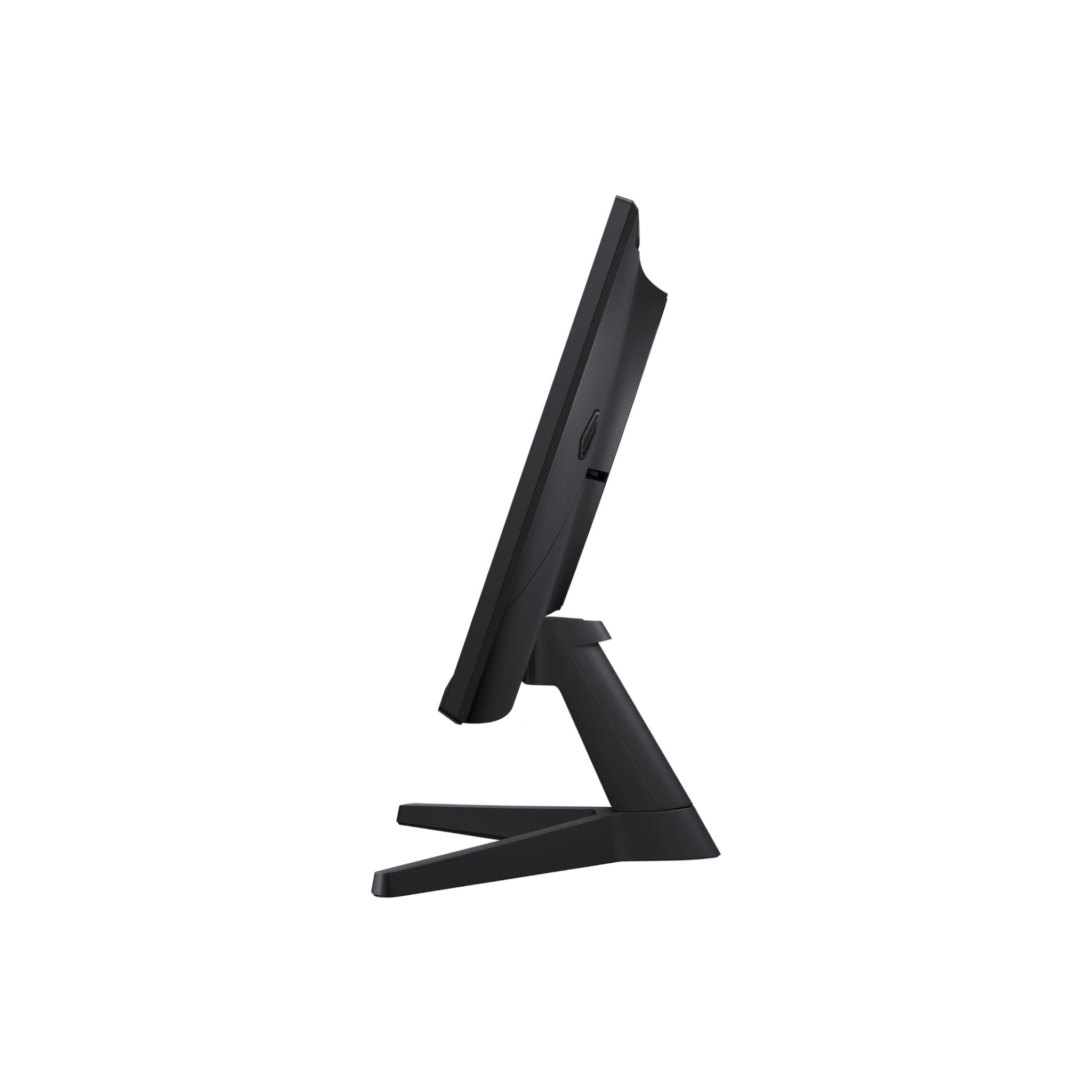 Samsung Odyssey G3 27" monitor side view; slim black panel and curved stand base