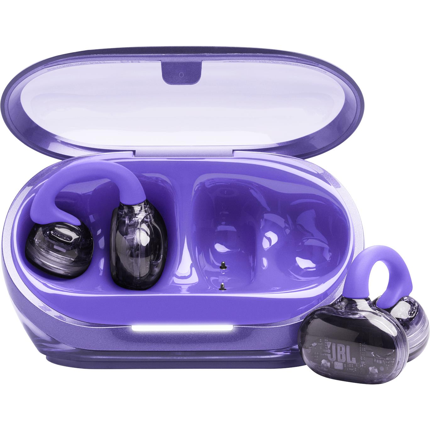 JBL Soundgear Clips open-ear earbuds in ghost purple, image 2 - Open-Ear Headphones at Tech Supply Shed NZ