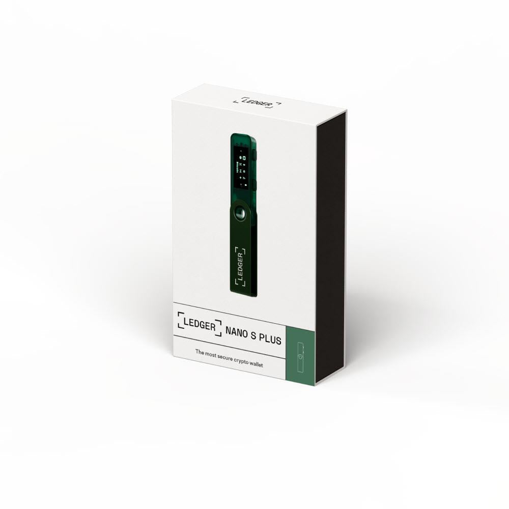 Emerald green Ledger Nano S Plus hardware wallet box