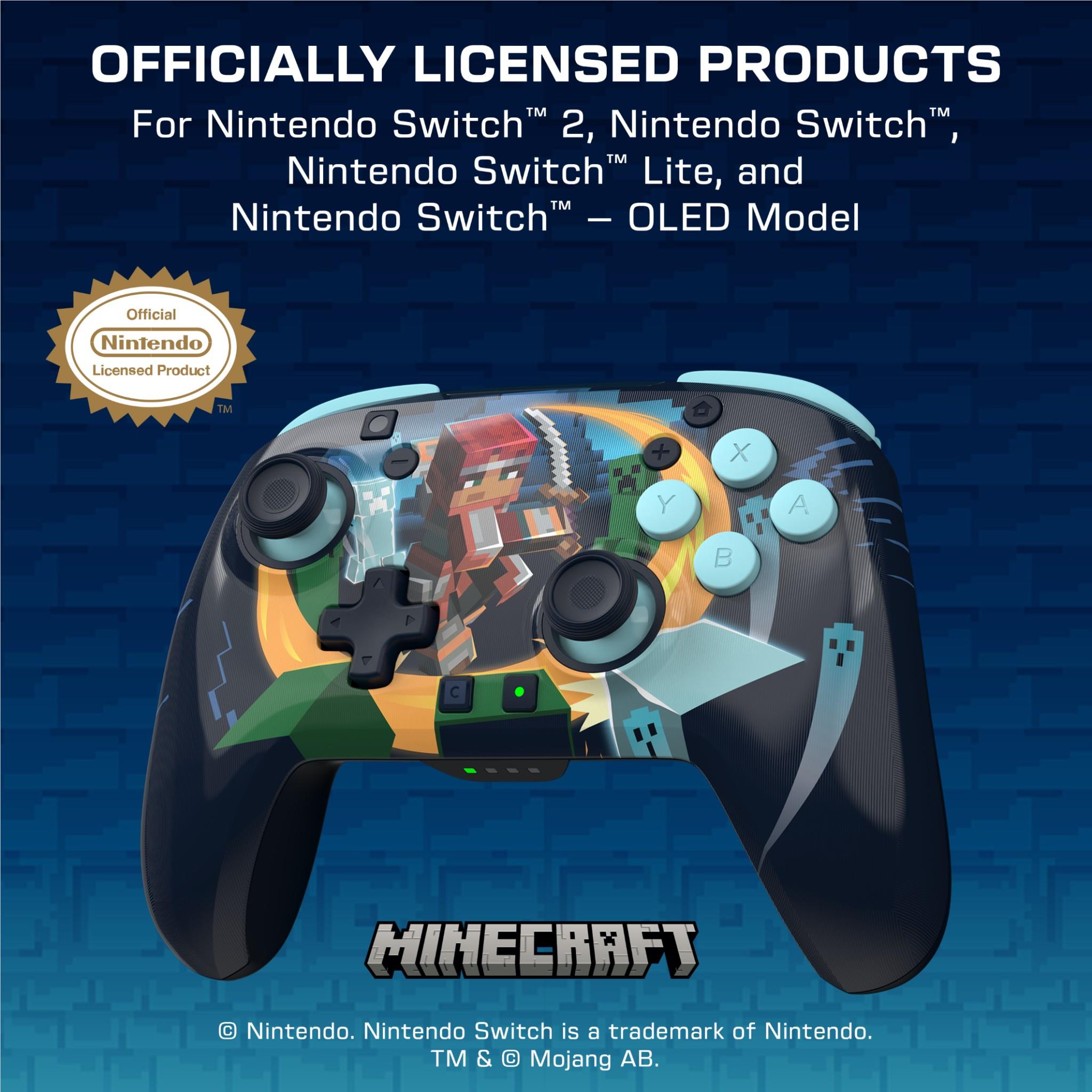 Turtle Beach Rematch wireless controller for Switch 2 with black Minecraft Dungeons II lenticular design, image 3 - Electronic Gaming Accessories at Tech Supply Shed NZ
