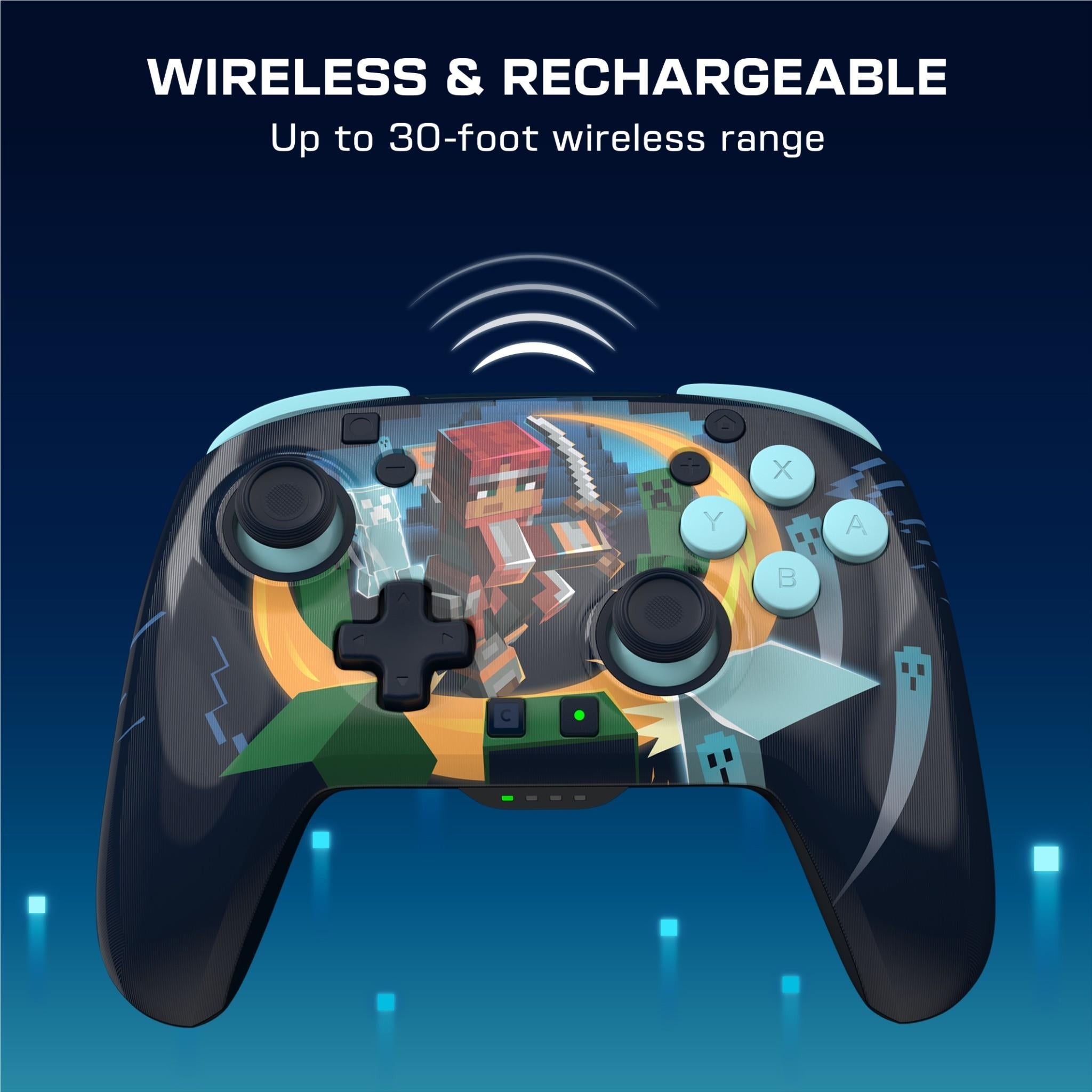 Turtle Beach Rematch wireless controller for Switch 2 with black Minecraft Dungeons II lenticular design, image 7 - Electronic Gaming Accessories at Tech Supply Shed NZ