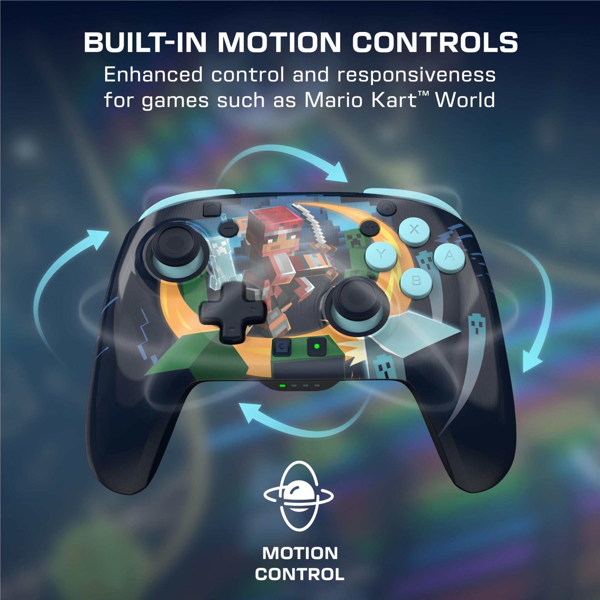 Turtle Beach Rematch wireless controller for Switch 2 with black Minecraft Dungeons II lenticular design, image 8 - Electronic Gaming Accessories at Tech Supply Shed NZ