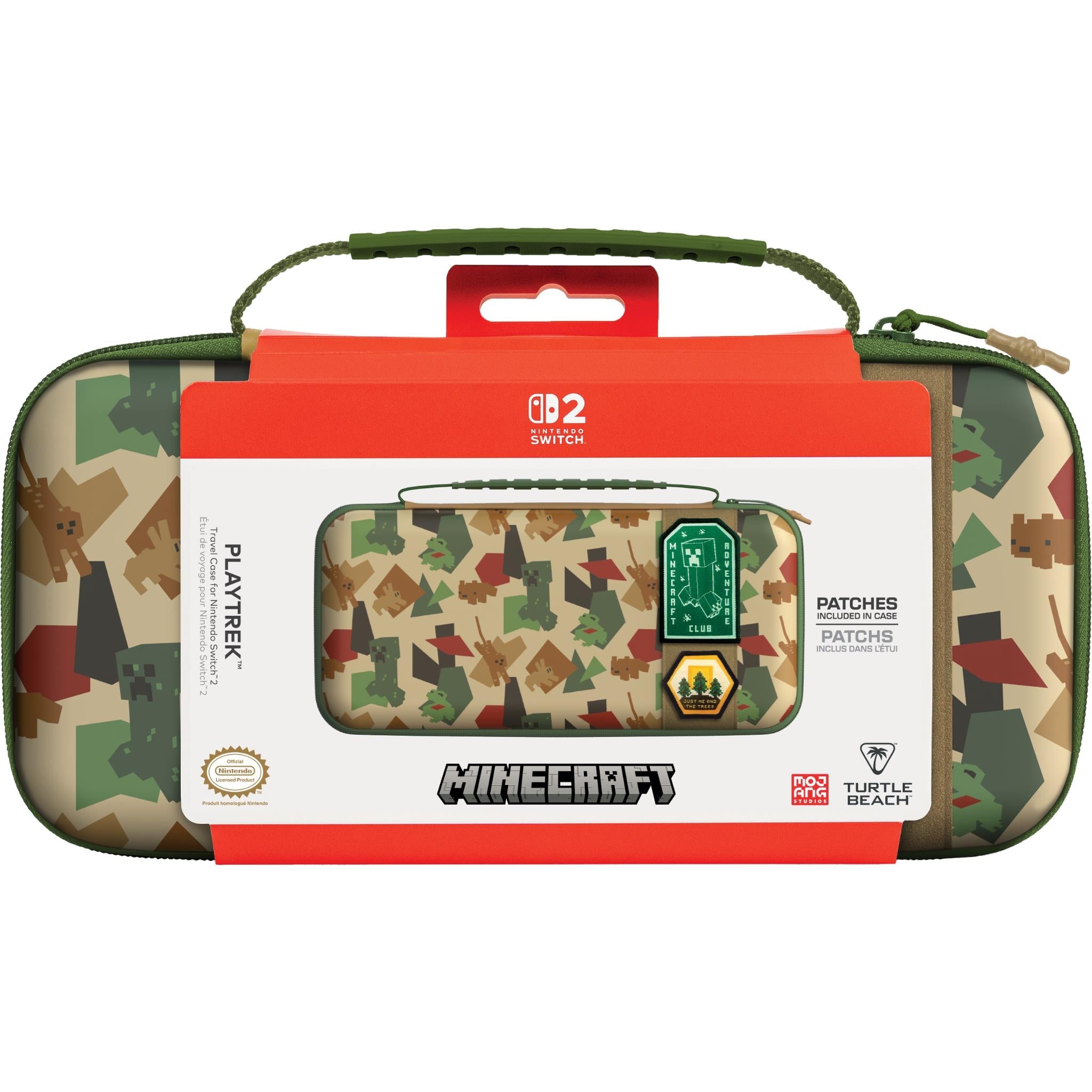 Turtle Beach PlayTrek brown Minecraft Great Outdoors travel case for Nintendo Switch 2, image 8 - Electronic Gaming Accessories at Tech Supply Shed NZ