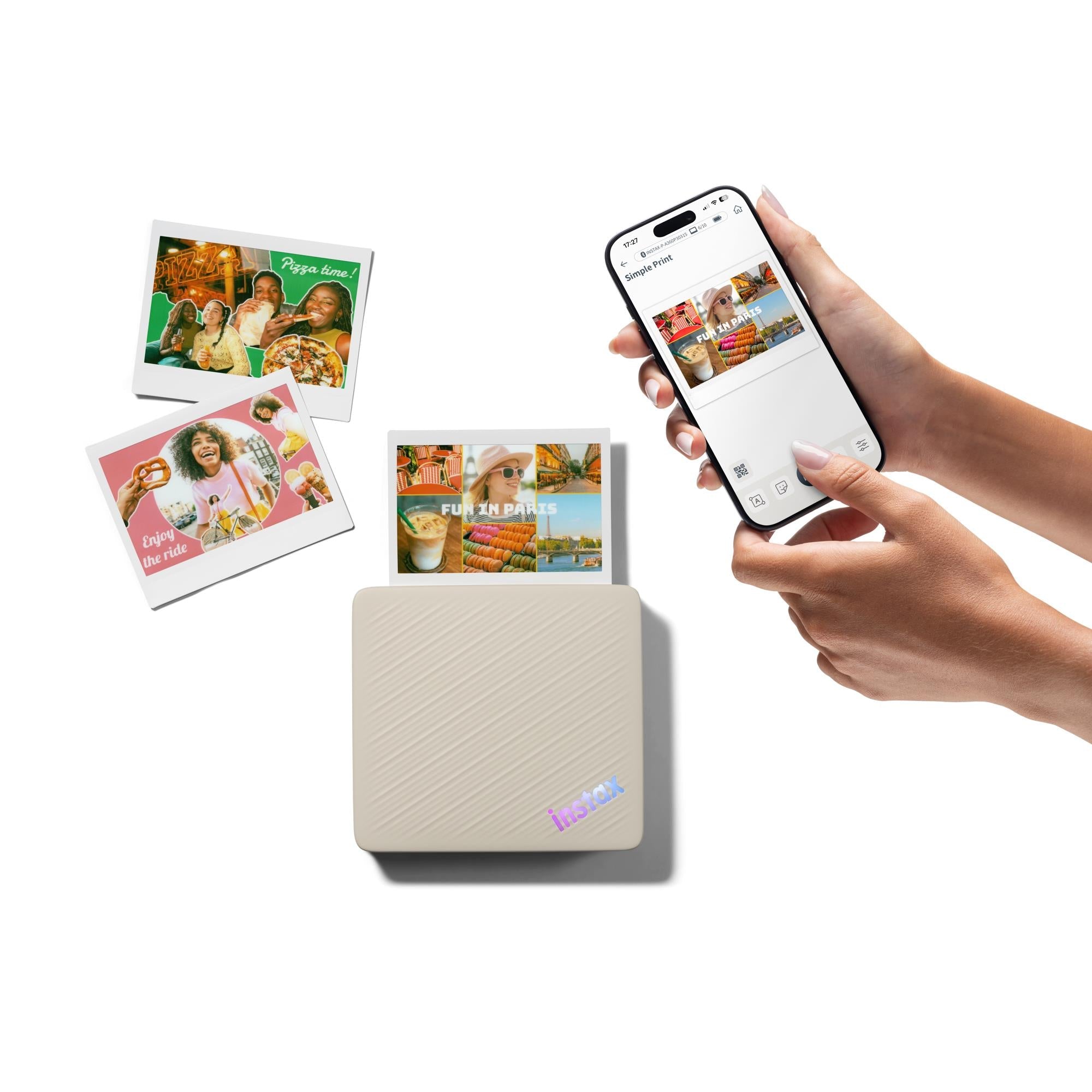 Fujifilm Instax Link WIDE 2 smartphone printer in Duo Beige, image 5 - Instant Cameras & Film at Tech Supply Shed NZ