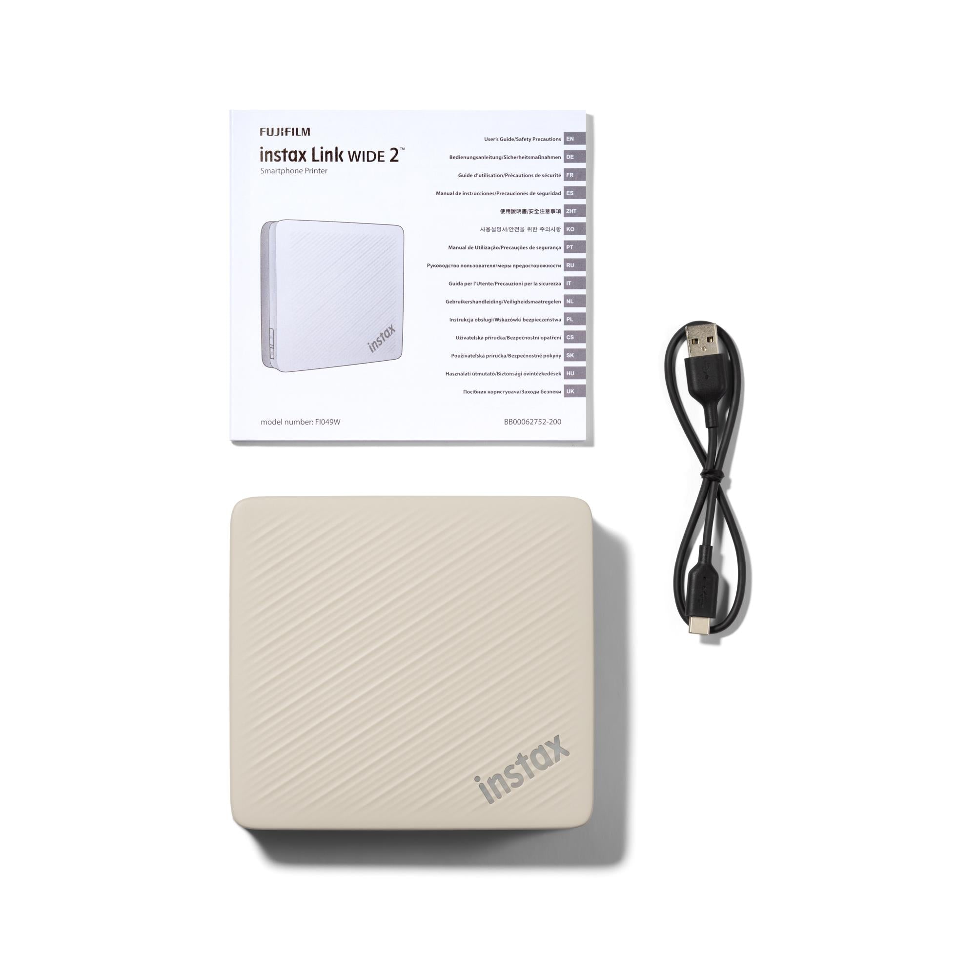 Fujifilm Instax Link WIDE 2 smartphone printer in Duo Beige, image 6 - Instant Cameras & Film at Tech Supply Shed NZ