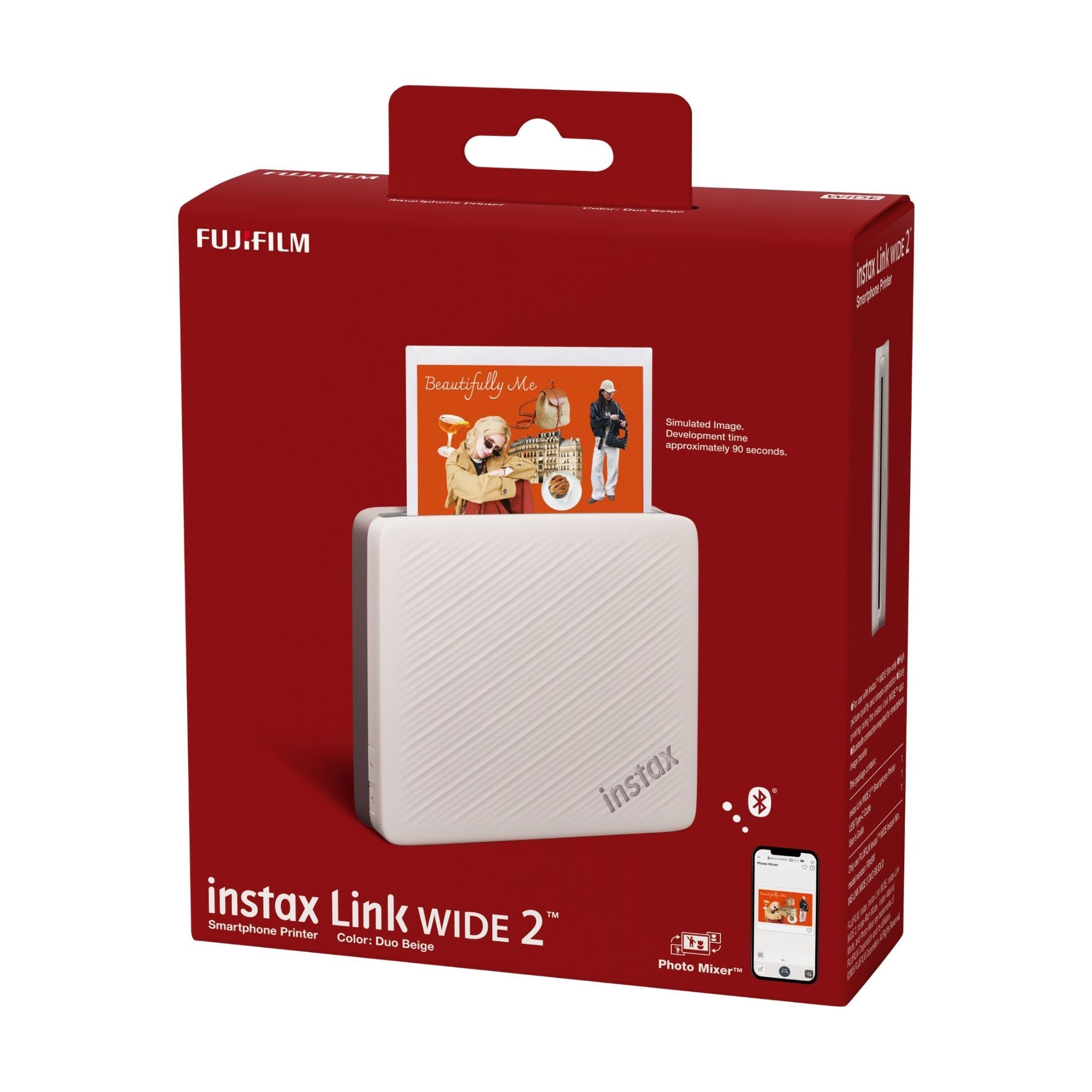 Fujifilm Instax Link WIDE 2 smartphone printer in Duo Beige, image 7 - Instant Cameras & Film at Tech Supply Shed NZ