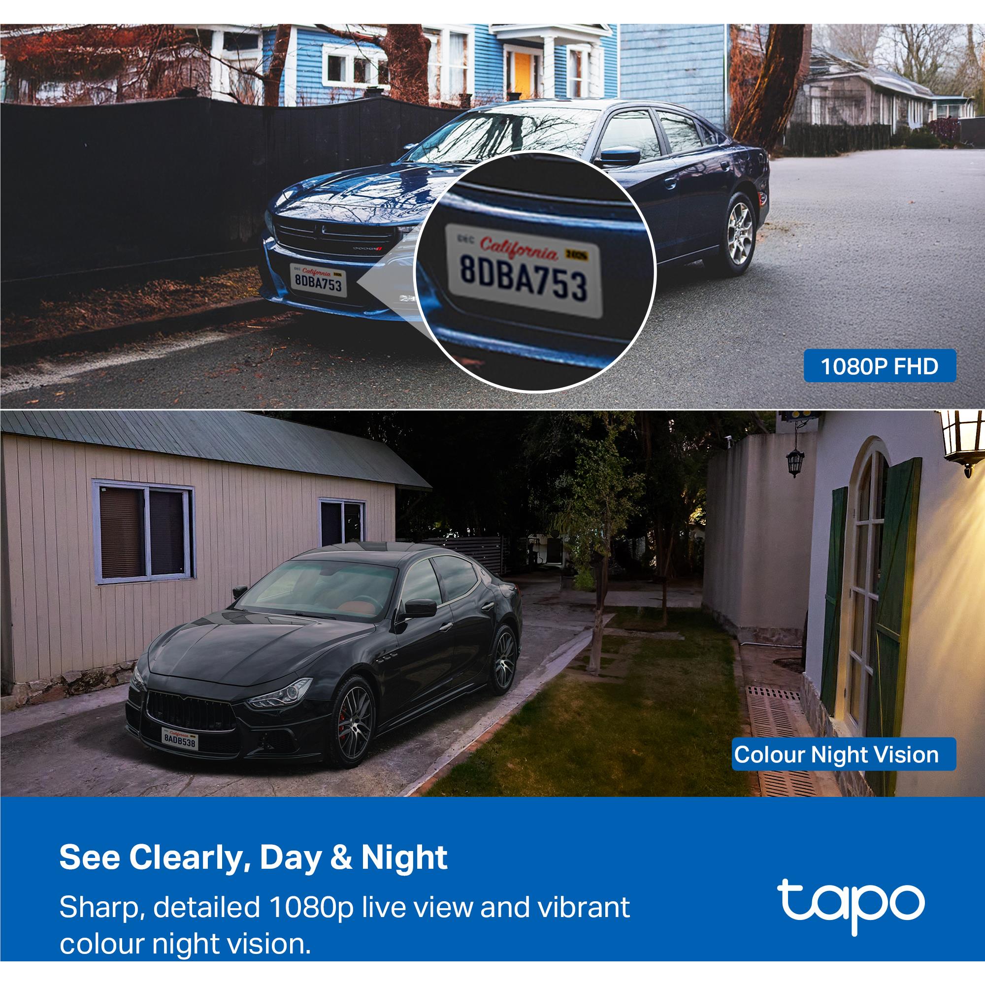 Security camera footage preview with day and night views and 1080p label