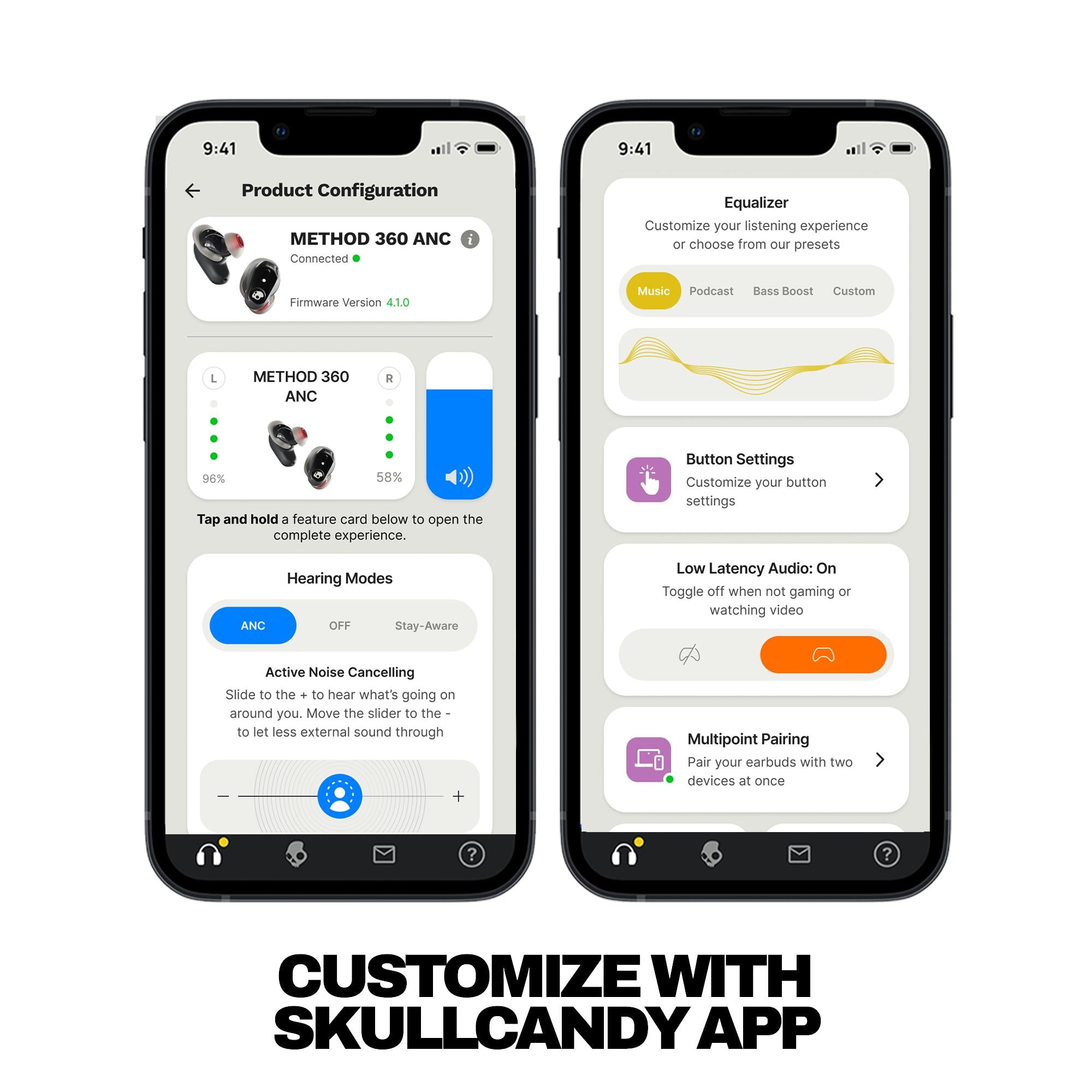 Skullcandy Method 360 ANC earbuds with Sound by Bose in pink and charging case, image 12 - In-Ear Headphones & Earbuds at Tech Supply Shed NZ