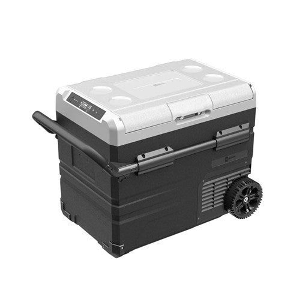 45L Rovin Portable Dual Zone Fridge and Freezer with Solar Charger Board plus Handles + Wheels and Support Removable Battery