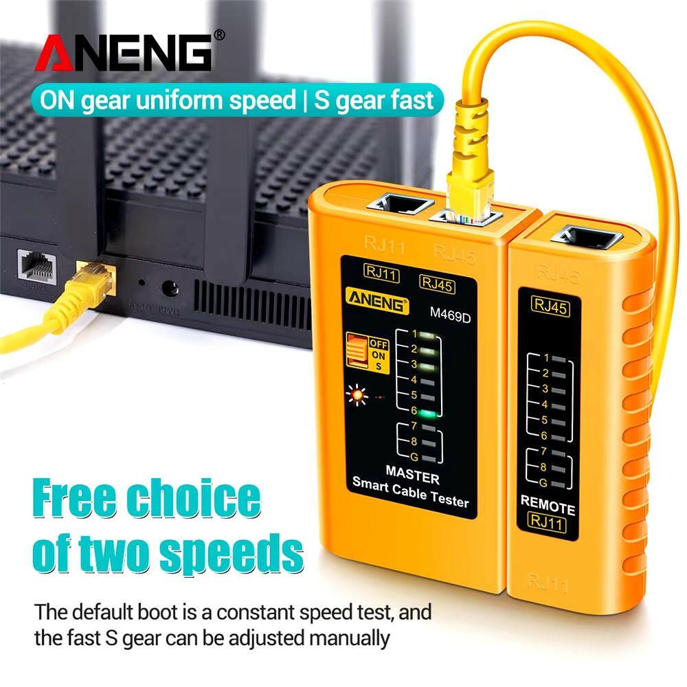 M469D Professional Network Cable Tester for RJ45, RJ11, RJ12, CAT5, and UTP - Essential Tool for Cable Diagnostics and Repair