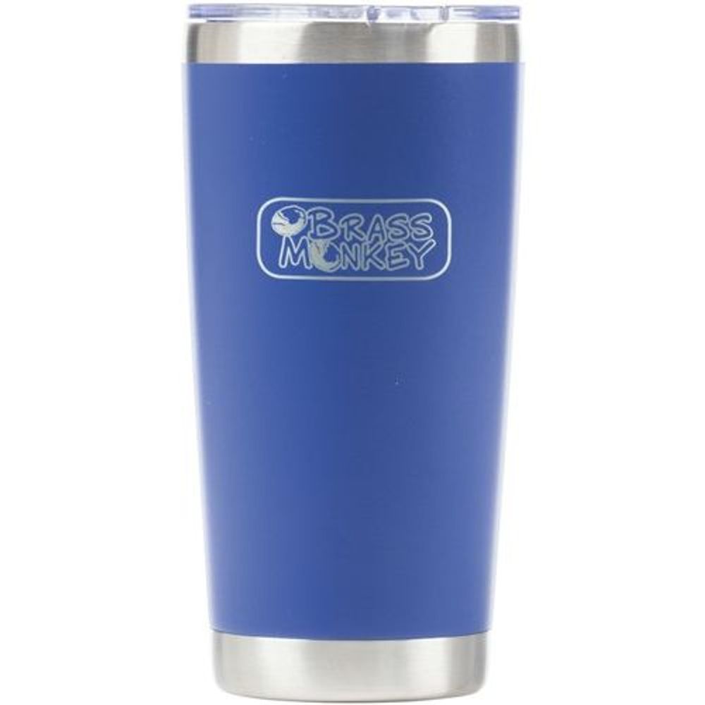 Brass Monkey 590ml Blue Stainless Steel Cup with Push Lid