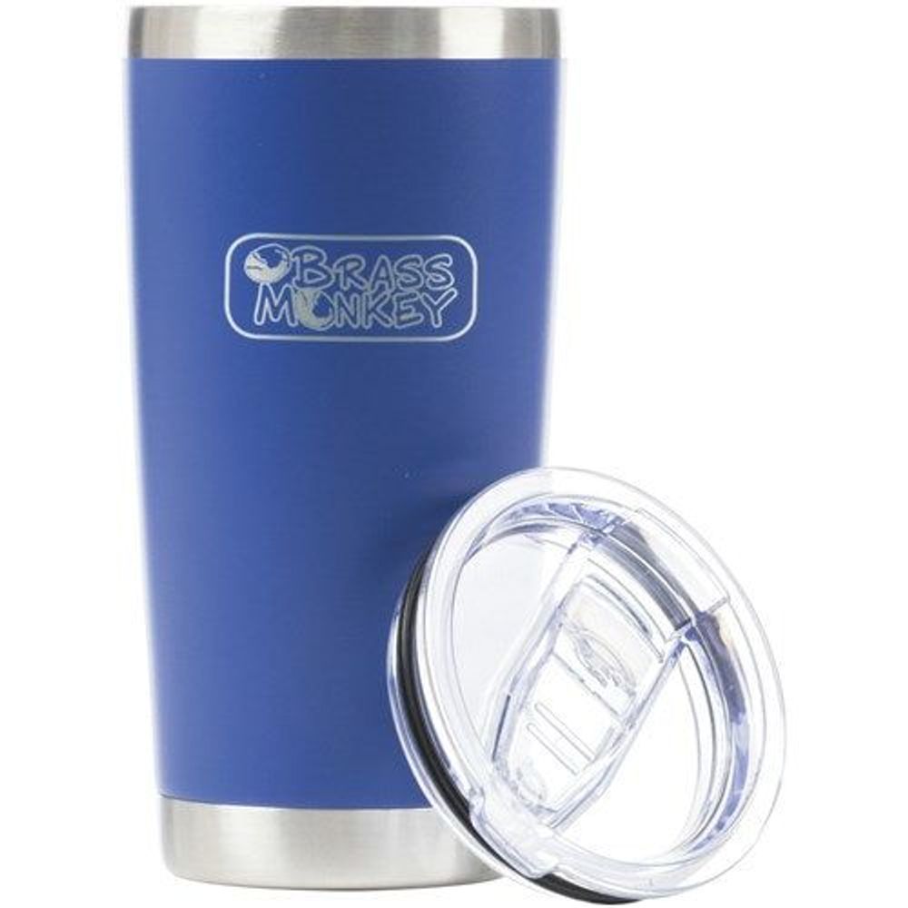 Brass Monkey 590ml Blue Stainless Steel Cup with Push Lid