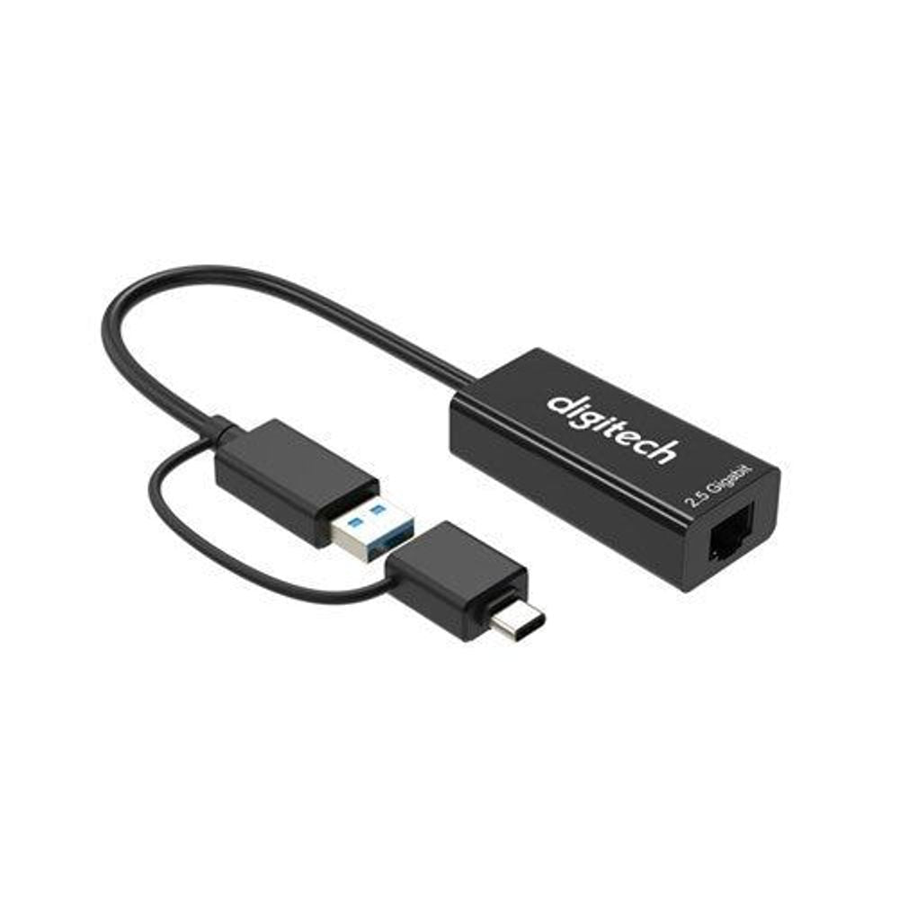 USB 3.0 or USB-C (with USB-C male to USB 3.0 female adapter) to RJ45 2500Mbps Adapter