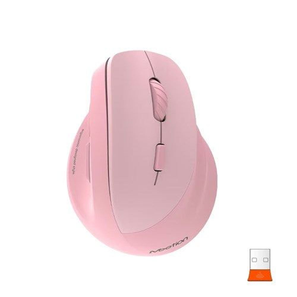 MEETION Ergo Wireless Vertical Mouse Right Handed Pink