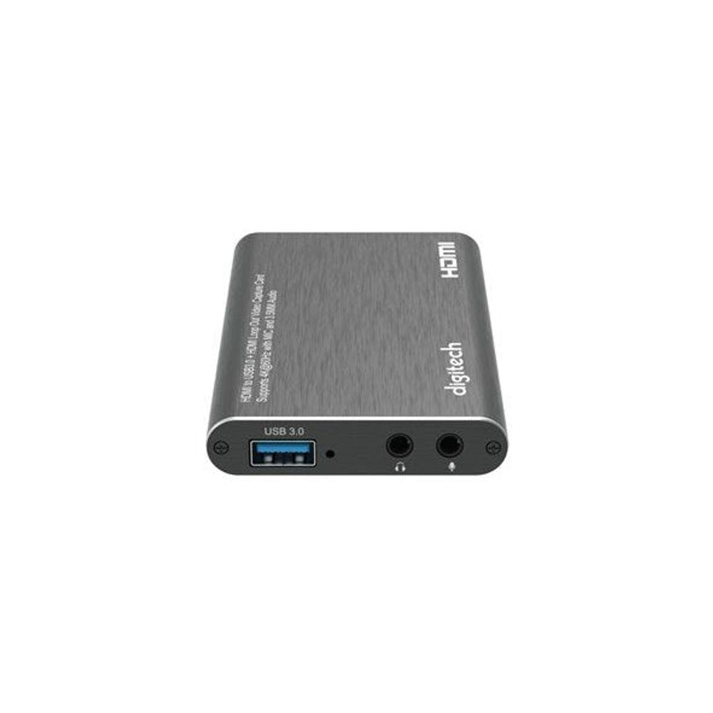 HDMI to USB3.0 + HDMI Loop Out Video Capture Card Supports 4K@60Hz with Mic and 3.5mm Audio