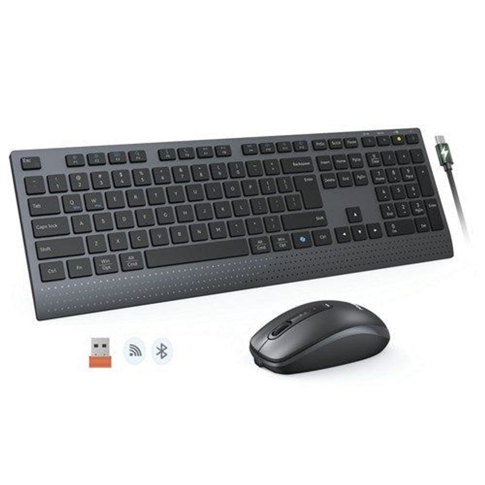 MEETION Wireless Keyboard + Mouse combo rechargeable 2.4GHz+BT