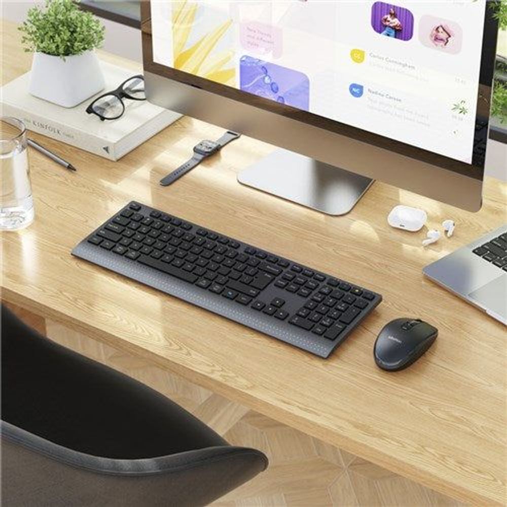 MEETION Wireless Keyboard + Mouse combo rechargeable 2.4GHz+BT