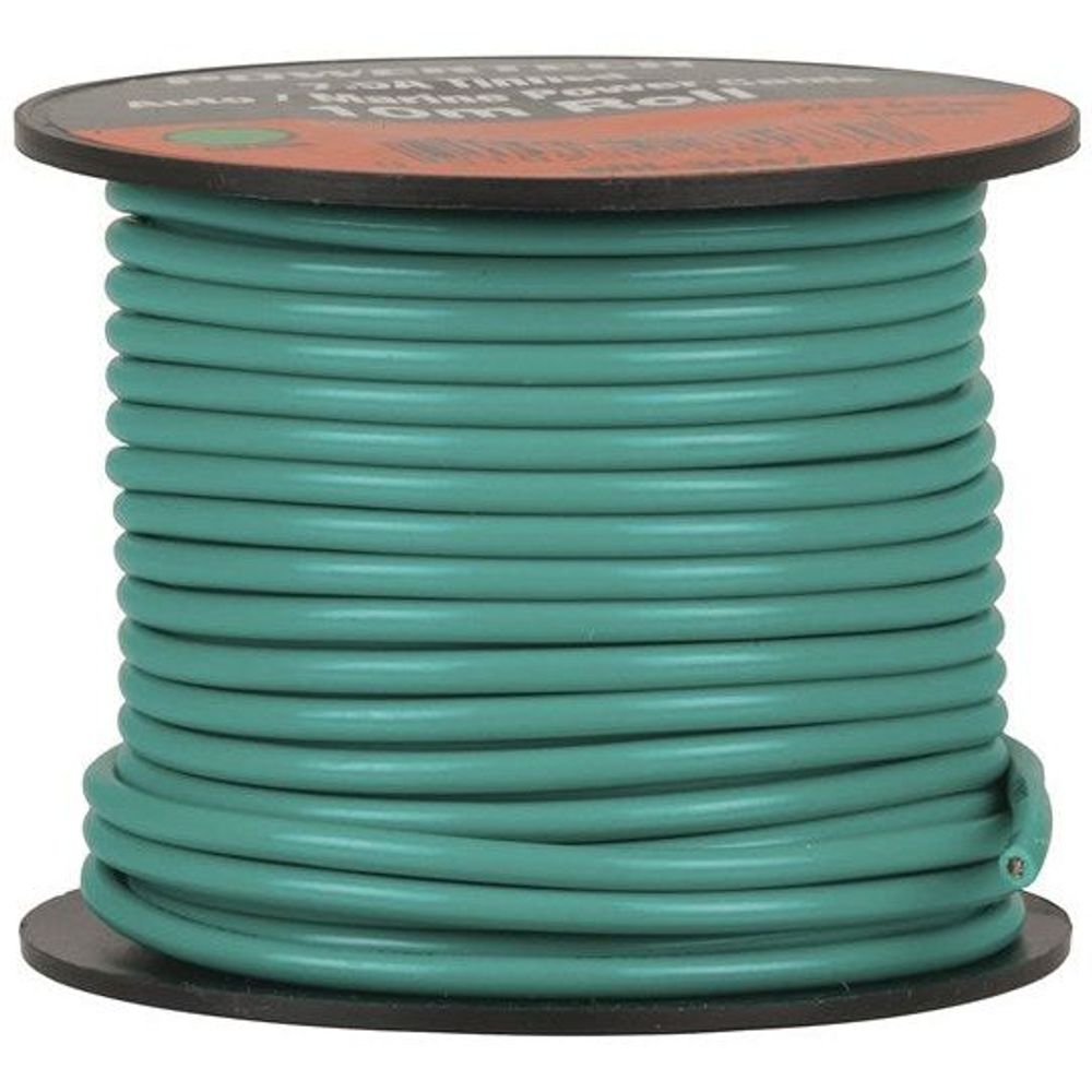 7.5A Heavy Duty Tinned Hook Up Wire - 10m roll - Green