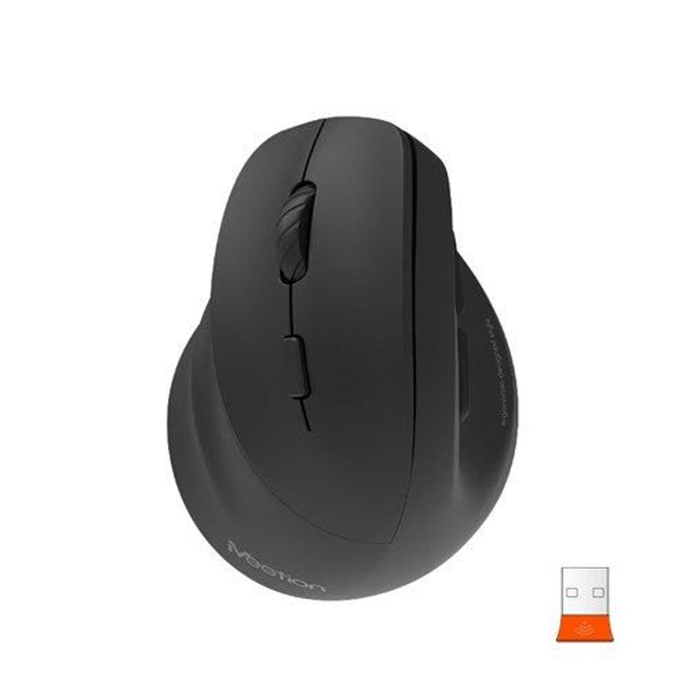 MEETION Left Handed Ergo Wireless Vertical Mouse Black