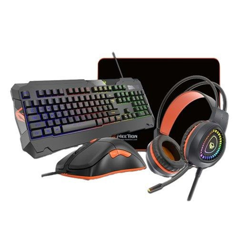 MEETION Gaming 4in1 Wired Combo Kit Mouse KB RGB Headset mouse pad