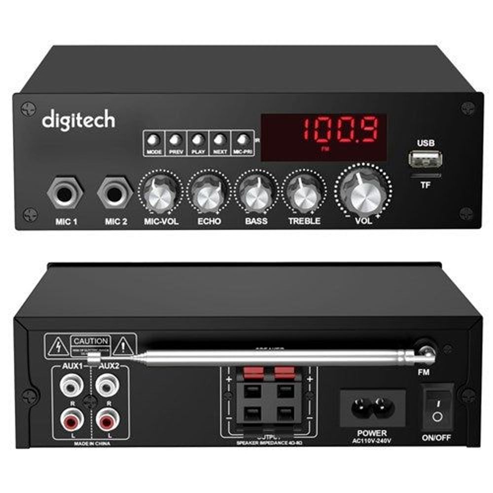 2*100W Power Amplifier ,support BT/USB/TF/FM/2*AUX/2*MIC