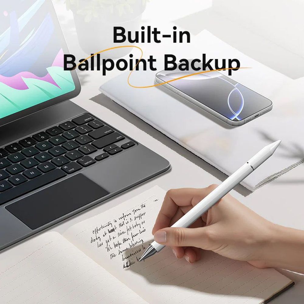 Vention 3-in-1 Magnetic Stylus Pen White Aluminum Alloy Type