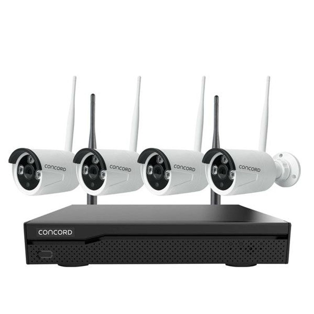 Concord 10 Channel WiFi NVR Kit with 4 x 5MP Bullet Cameras IP66 V4