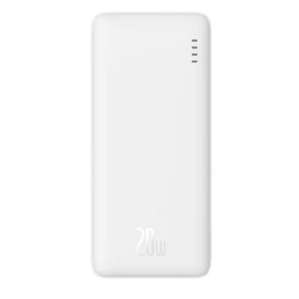 BAS26891 - OS-Baseus Airpow Fast Charge Power Bank 10000mAh 20W White（With Simple Series Charging Cable USB to Type-C 30cm White）