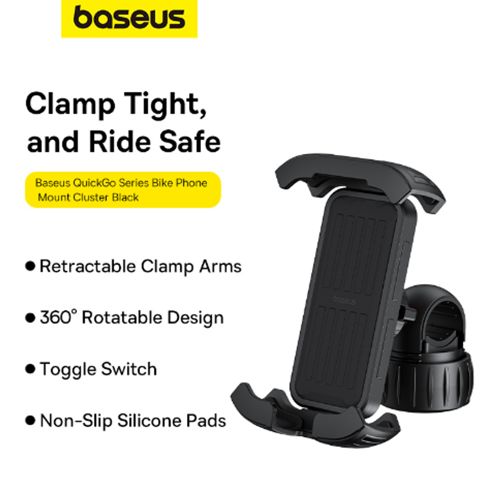 BAS41757 - Baseus QuickGo Series Bike Phone Mount Cluster Black