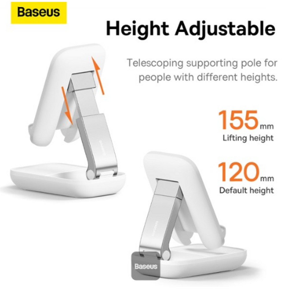 Baseus Moon White height-adjustable folding phone stand, telescoping support pole