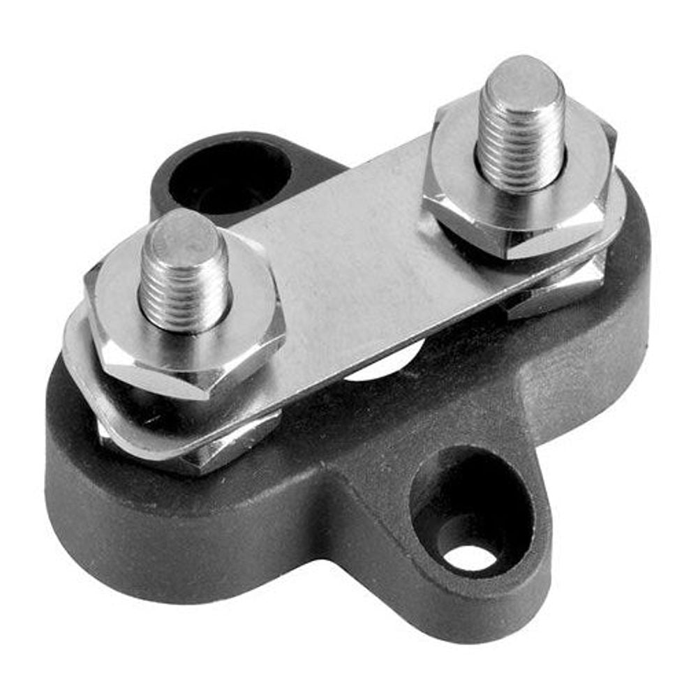 Twin M6 Power Distribution Posts with Bridge Plate in Black