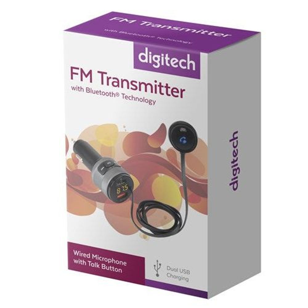 Digitech FM Transmitter with Bluetooth® Technology, USB and Microphone Extension