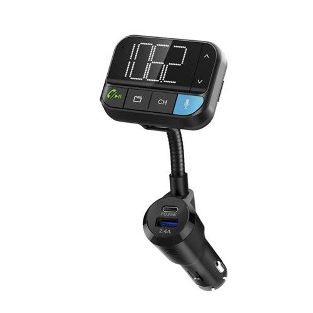 Digitech FM Transmitter with Voice Commands, Bluetooth, USB Type C Power Delivery 20W