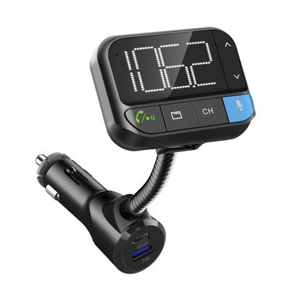 Digitech FM Transmitter with Voice Commands, Bluetooth, USB Type C Power Delivery 20W