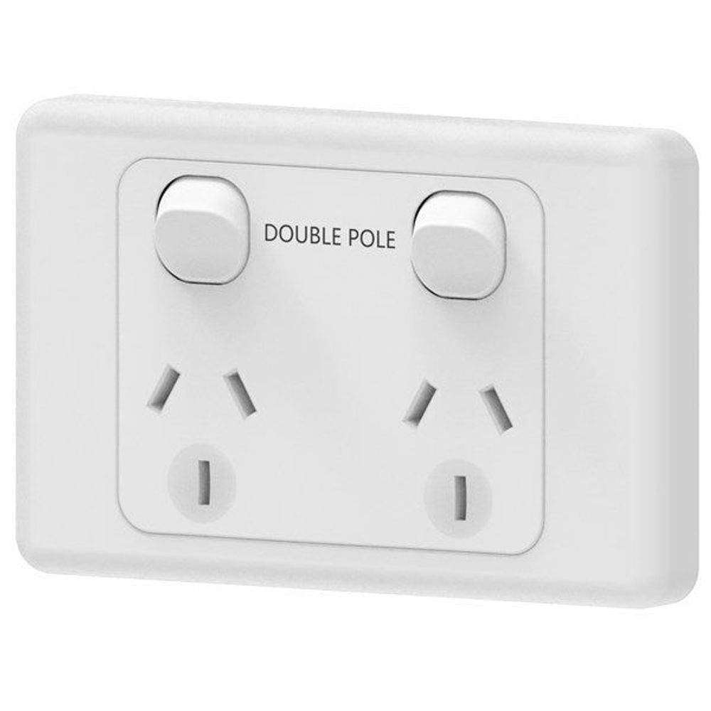 Mains 10A Double Powerpoints Double Pole
