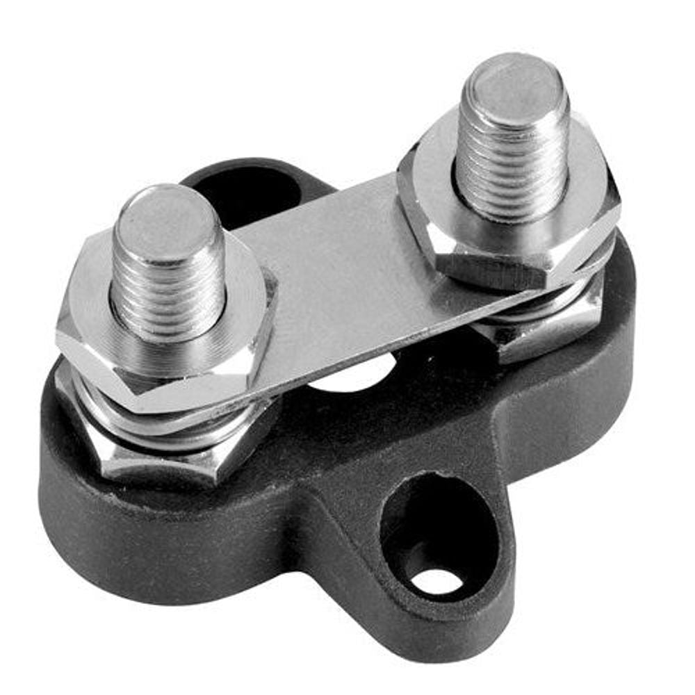 Twin M8 Power Distribution Posts with Bridge Plate in Black