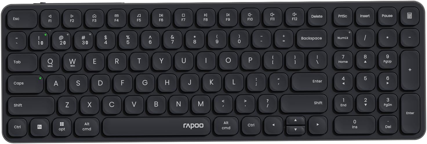 Rapoo E3950L Wireless Multi-mode Ultra-slim 99 Key Keyboard with Bluetooth and 2.4g Default Title