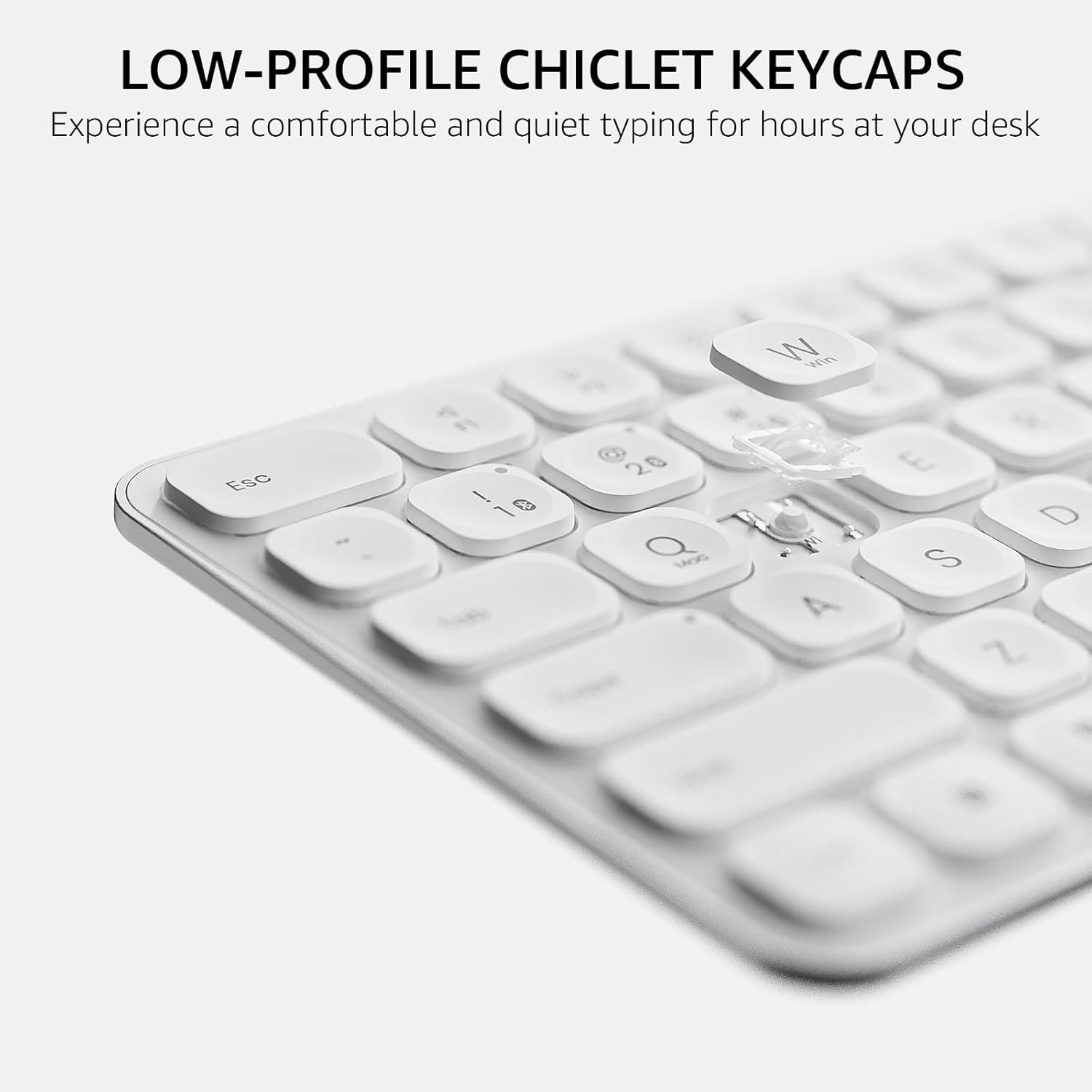 Rapoo E9050L Wireless Multi-mode Ultra-slim 78 Key Keyboard with Bluetooth and 2.4g White