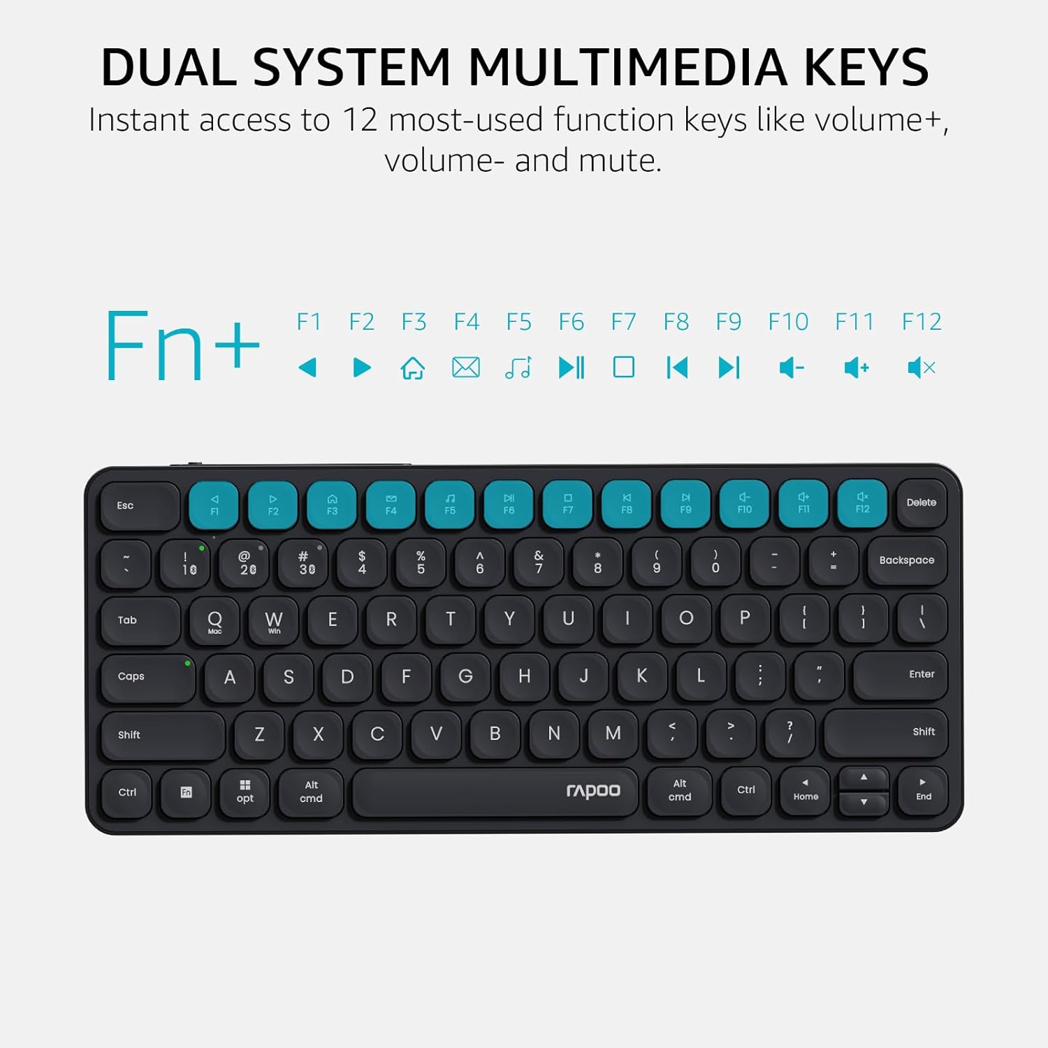 Rapoo E9050L Wireless Multi-mode Ultra-slim 78 Key Keyboard with Bluetooth and 2.4g