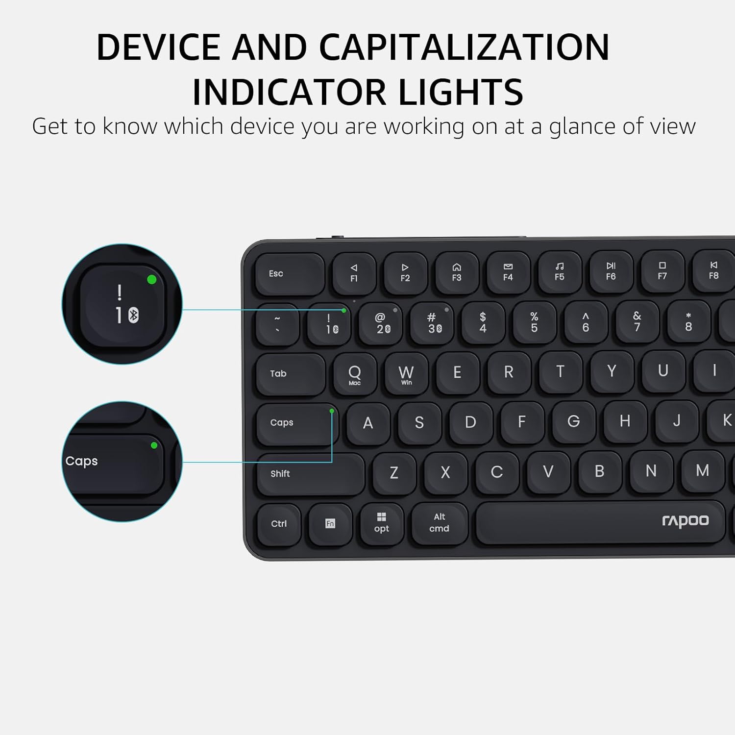 Rapoo E3950L Wireless Multi-mode Ultra-slim 99 Key Keyboard with Bluetooth and 2.4g